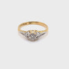 18CT YELLOW GOLD & PLATINUM FILIGREE ANTIQUE DRESS RING VALUED @ $1599