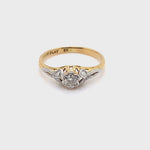 18CT YELLOW GOLD & PLATINUM FILIGREE ANTIQUE DRESS RING VALUED @ $1599