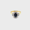 18CT YELLOW & WHITE GOLD AUSTRALIAN SAPPHIRE & DIAMOND DRESS RING VALUED @ $3299