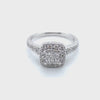 14CT WHITE GOLD FLOW UP STYLE DIAMOND DRESS RING VALUED @ $3499