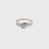 18CT WHITE GOLD FORMED UP STYLE DIAMOND DRESS RING VALUED @ $2999