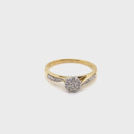 9CT YELLOW & WHITE GOLD WRAP AROUND STYLE DIAMOND DRESS RING VALUED @ $1599