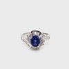 14CT WHITE GOLD SAPPHIRE & DIAMOND WRAP AROUND STYLE RING VALUED @ $4499