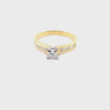 18CT YELLOW & WHITE GOLD THICKENED TOP STYLE DIAMOND DRESS RING VALUED @ $4899