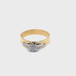 18CT YELLOW & WHITE GOLD FLOW UP STYLE DIAMOND DRESS RING VALUED @ $2599