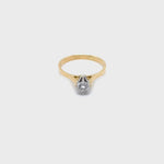 18CT YELLOW GOLD & PALLADIUM DIAMOND DRESS RING VALUED @ $2999