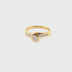 9CT YELLOW & WHITE GOLD THICKENED TOP DIAMOND DRESS RING VALUED @ $1899 (Copy)