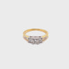 18CT YELLOW & WHITE GOLD THICKENED TOP DIAMOND DRESS RING VALUED @ $4999