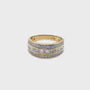 9CT YELLOW GOLD THICKENED TOP DIAMOND DRESS RING VALUED @ $2499