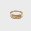 9CT YELLOW GOLD THICKENED TOP MENS DIAMOND DRESS RING VALUED @ $999