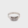 18CT WHITE GOLD POINTED SHOULDER DIAMOND DRESS RING VALUED @ $3999