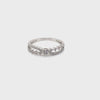 18CT WHITE GOLD CUBIC ZIRCONIAS IN CROSS OVER PATTERN DRESS RING VALUED @ $1199