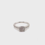 14CT WHITE GOLD THICKENED TOP DIAMOND DRESS RING VALUED @ $1799