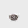 9CT WHITE GOLD THICKENED TOP STYLE DIAMOND DRESS RING VALUED @ $2799