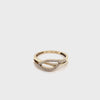 9CT YELLOW GOLD DIAMONDS CLAW SET IN THE CURVED TOP DRESS RING TW 2.5g