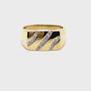 9CT YELLOW GOLD CHANNEL SET DIAMOND MENS DRESS RING VALUED @ $2199