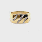 9CT YELLOW GOLD CHANNEL SET DIAMOND MENS DRESS RING VALUED @ $2199