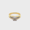 18CT YELLOW & WHITE GOLD THICKENED TOP DIAMOND DRESS RING VALUED @ $5999