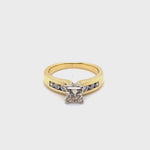 18CT YELLOW & WHITE GOLD THICKENED TOP DIAMOND DRESS RING VALUED @ $5999