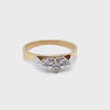 9CT YELLOW & WHITE GOLD ETERNITY STYLE DIAMOND DRESS RING VALUED @ $899