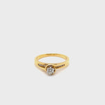 18CT YELLOW & WHITE GOLD WRAP AROUND STYLE DIAMOND DRESS RING VALUED @ $1550