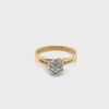 9CT YELLOW & WHITE GOLD FLOW UP STYLE DIAMOND DRESS RING VALUED @ $1399