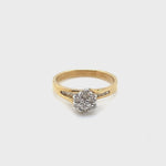 9CT YELLOW & WHITE GOLD FLOW UP STYLE DIAMOND DRESS RING VALUED @ $1399