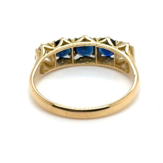 18ct GOLD AUSTRALIAN SAPPHIRE & DIAMOND DRESS RING VAL $4299