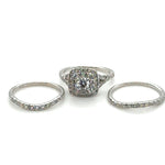 14ct WHITE GOLD 3pc DIAMOND BRIDAL SET TDW 1.5cts VAL: $4999