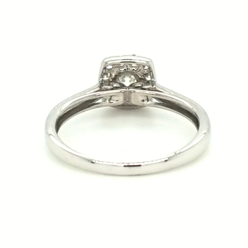 14ct WHITE GOLD DIAMOND HALO SET RING TDW 0.50cts VAL $2799