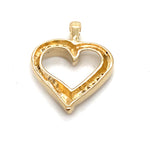 9CT YELLOW GOLD CHANNEL SET DIAMONDS IN HEART SHAPE PENDANT TW 1.2g